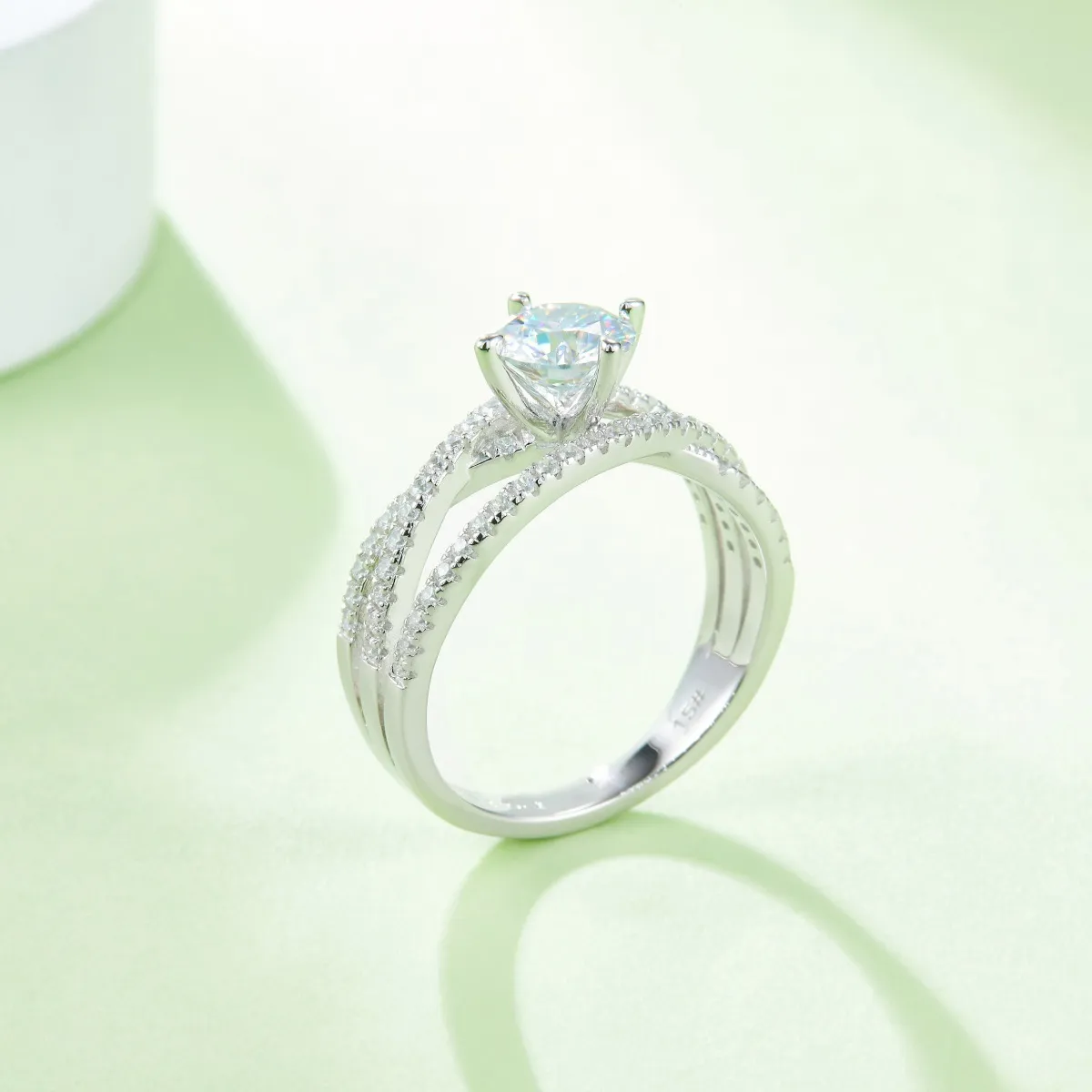 1 Carat Moissanite 925 Sterling Silver Ring - Image 2