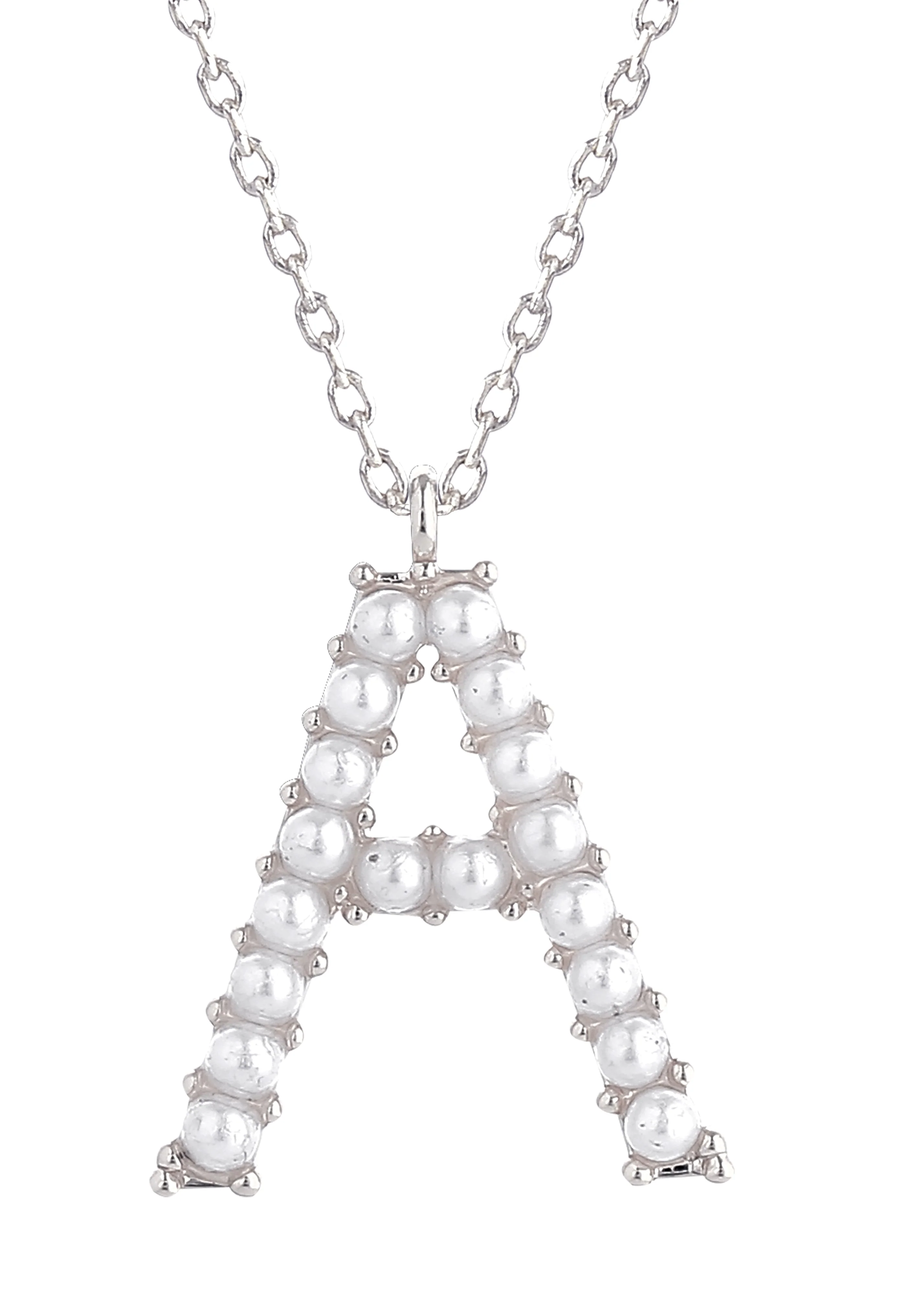 14K Gold Dipped Pearl initial Necklace - Image 3