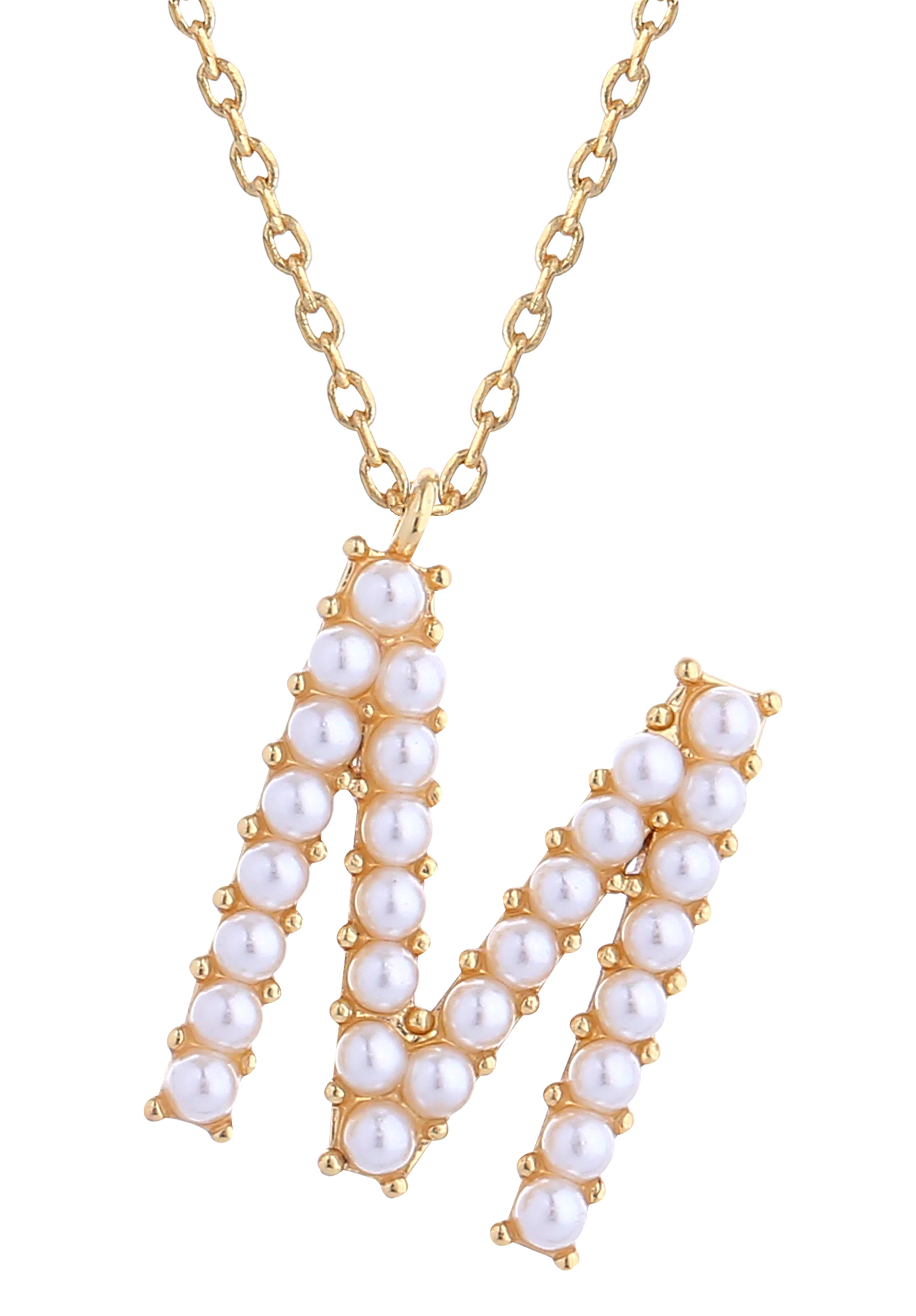 14K Gold Dipped Pearl initial Necklace - Image 15