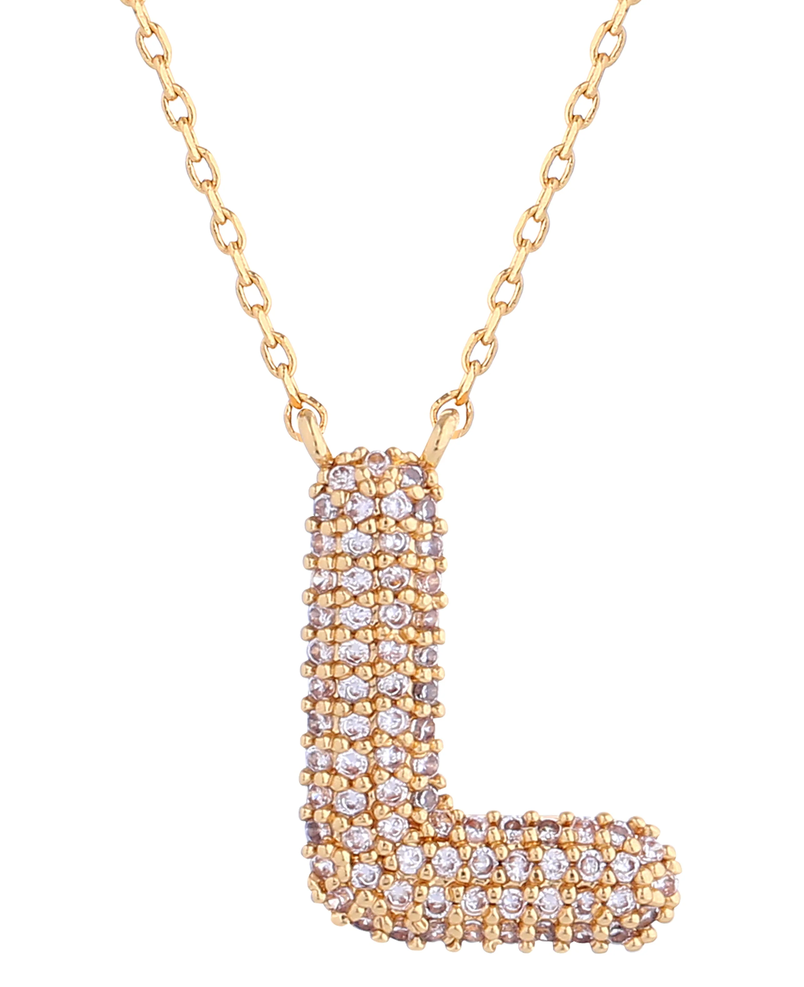 14K Gold Dipped Textured initial Necklace - Image 14