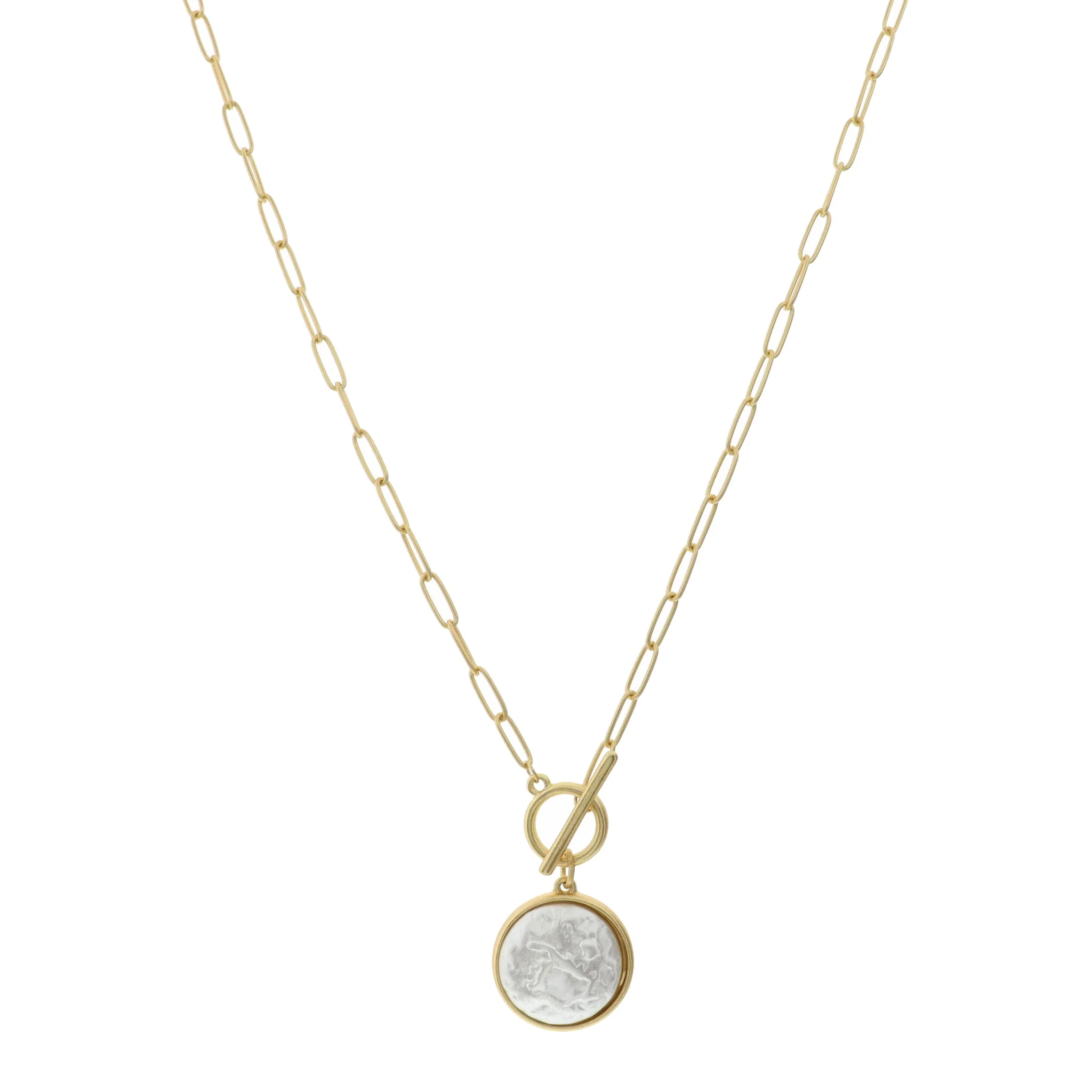 16" Chain with Round Pearl Dangle Necklace, 3" Ext