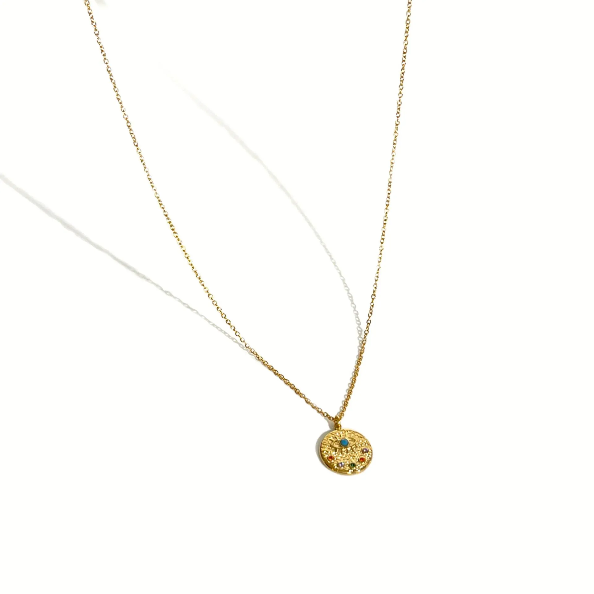 18K Gold-Plated Coin Pendant Necklace - Image 3