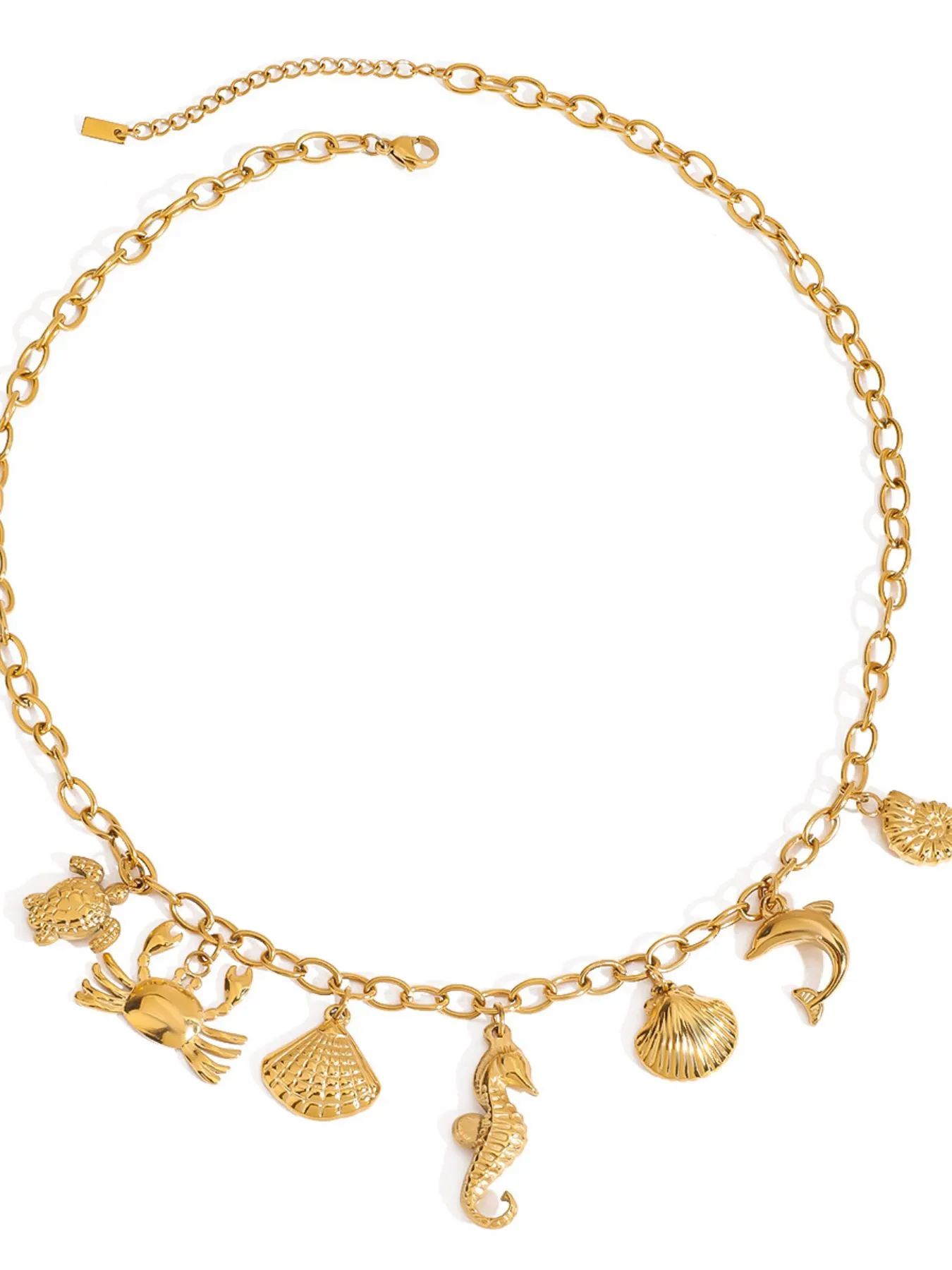 18K Gold-Plated Stainless Steel Ocean Theme Necklace - Image 2