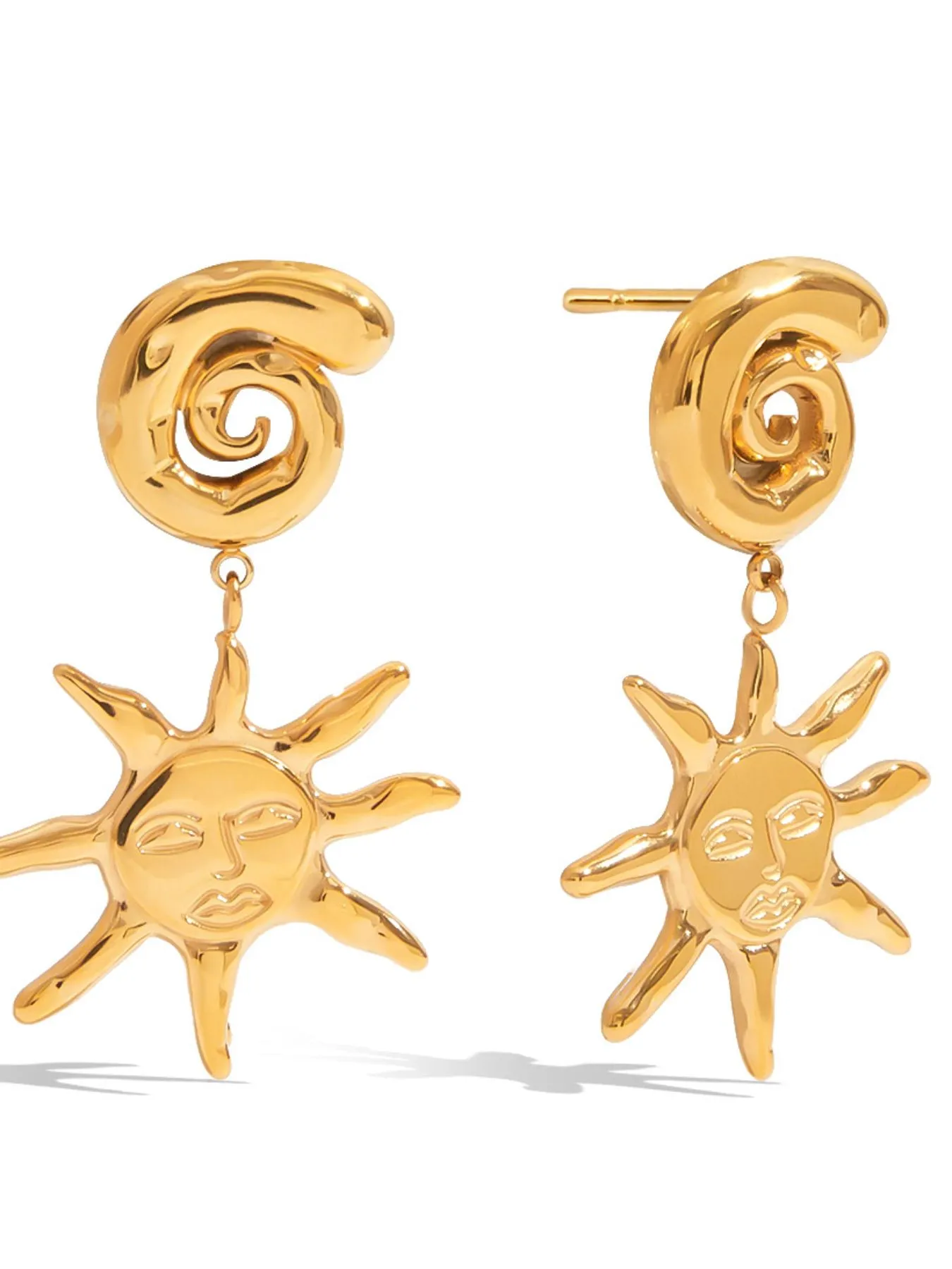 18K Gold-Plated Sun Drop Earrings - Image 3