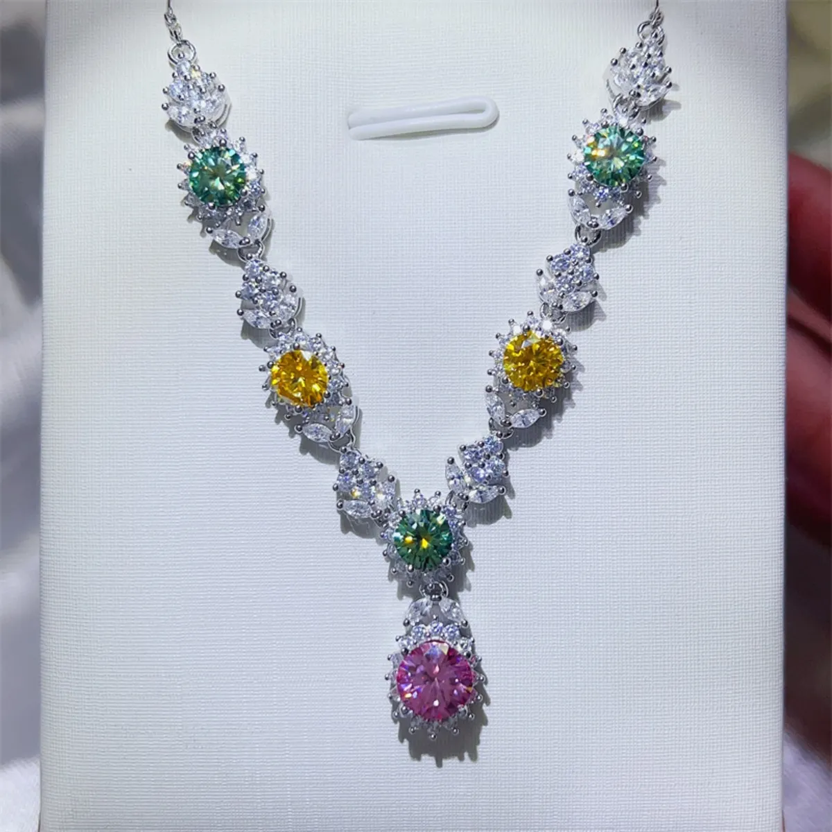 3.5 Carat Moissanite 925 Sterling Silver Necklace - Image 4