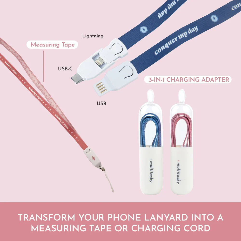 3-in-1 Charging Cord Phone Lanyard / Measuring Tape - Image 2