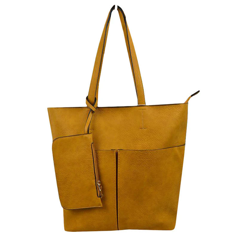 3 In 1 Large Soft Faux Leather Womens Tote Handbags - Image 11