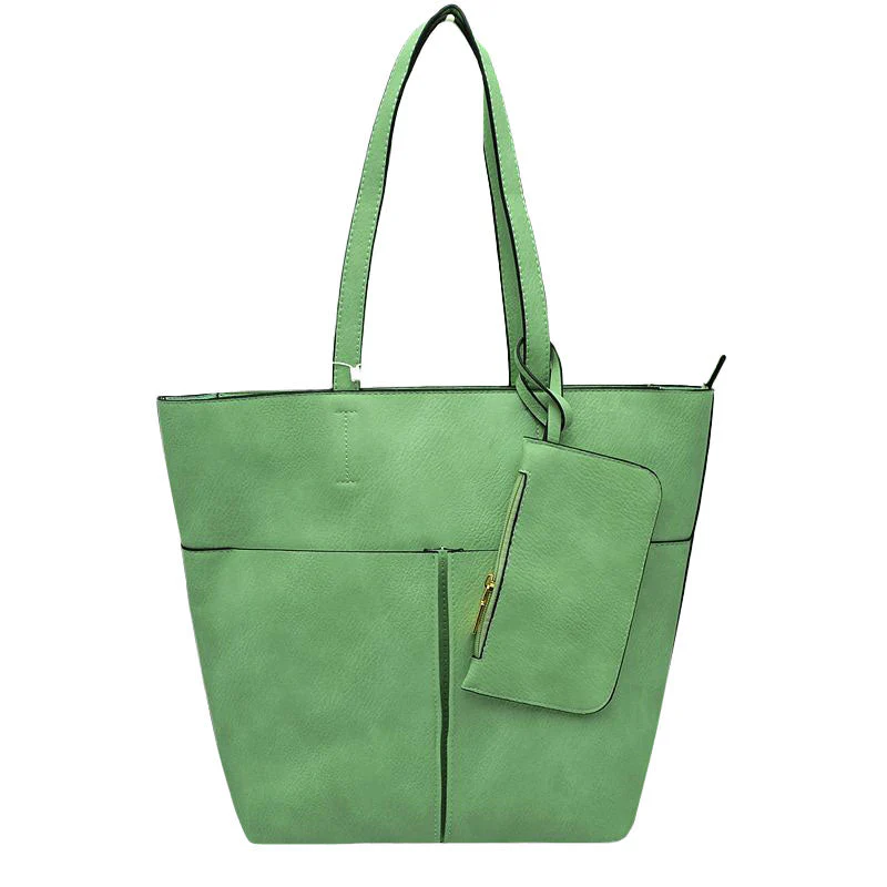 3 In 1 Large Soft Faux Leather Womens Tote Handbags - Image 12