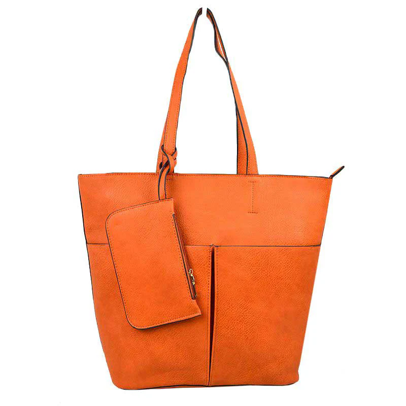 3 In 1 Large Soft Faux Leather Womens Tote Handbags - Image 14