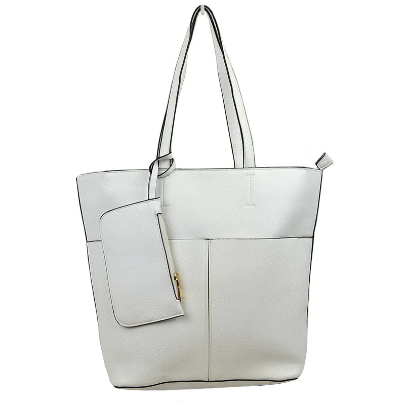 3 In 1 Large Soft Faux Leather Womens Tote Handbags - Image 16