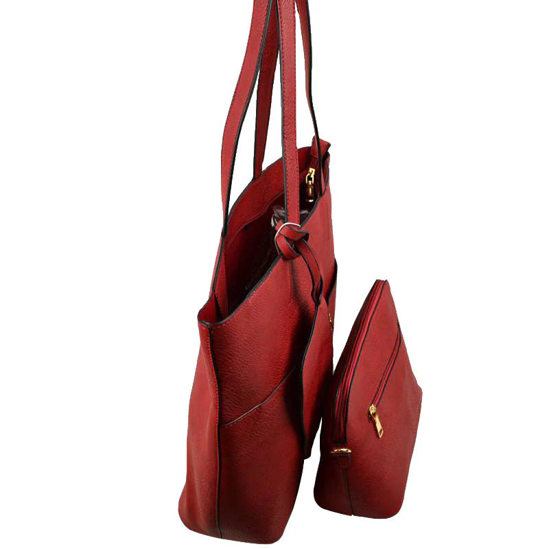 3 In 1 Large Soft Faux Leather Womens Tote Handbags - Image 18