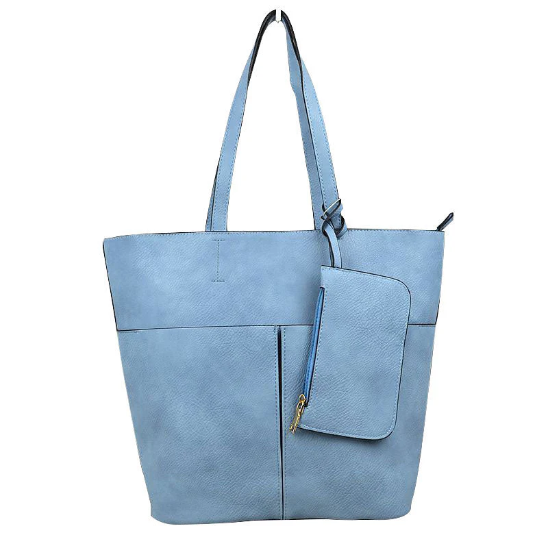 3 In 1 Large Soft Faux Leather Womens Tote Handbags - Image 4