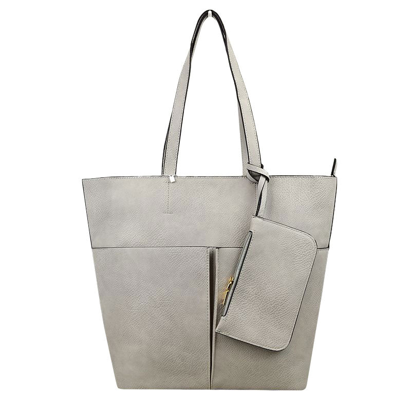 3 In 1 Large Soft Faux Leather Womens Tote Handbags - Image 9