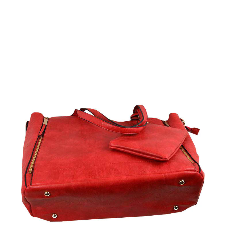 3 in 1 Side Zipper Women's Tote Handbag set - Image 11