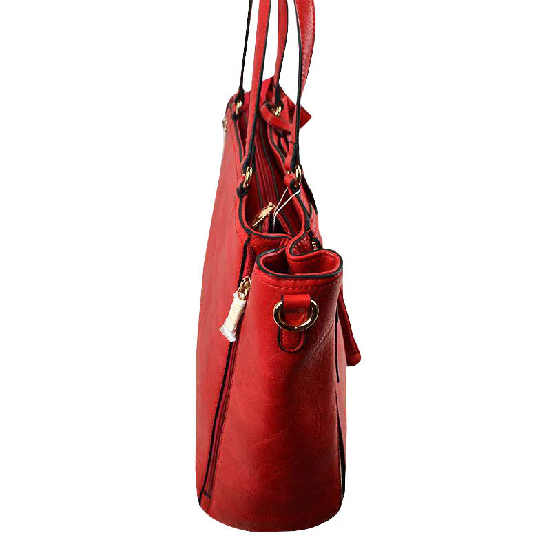 3 in 1 Side Zipper Women's Tote Handbag set - Image 12