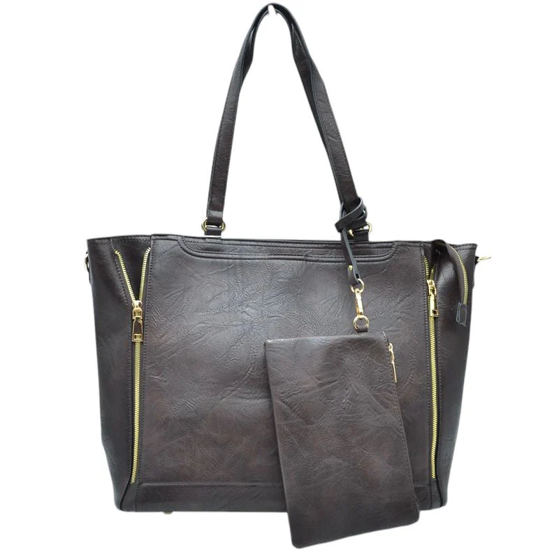3 in 1 Side Zipper Women's Tote Handbag set - Image 16