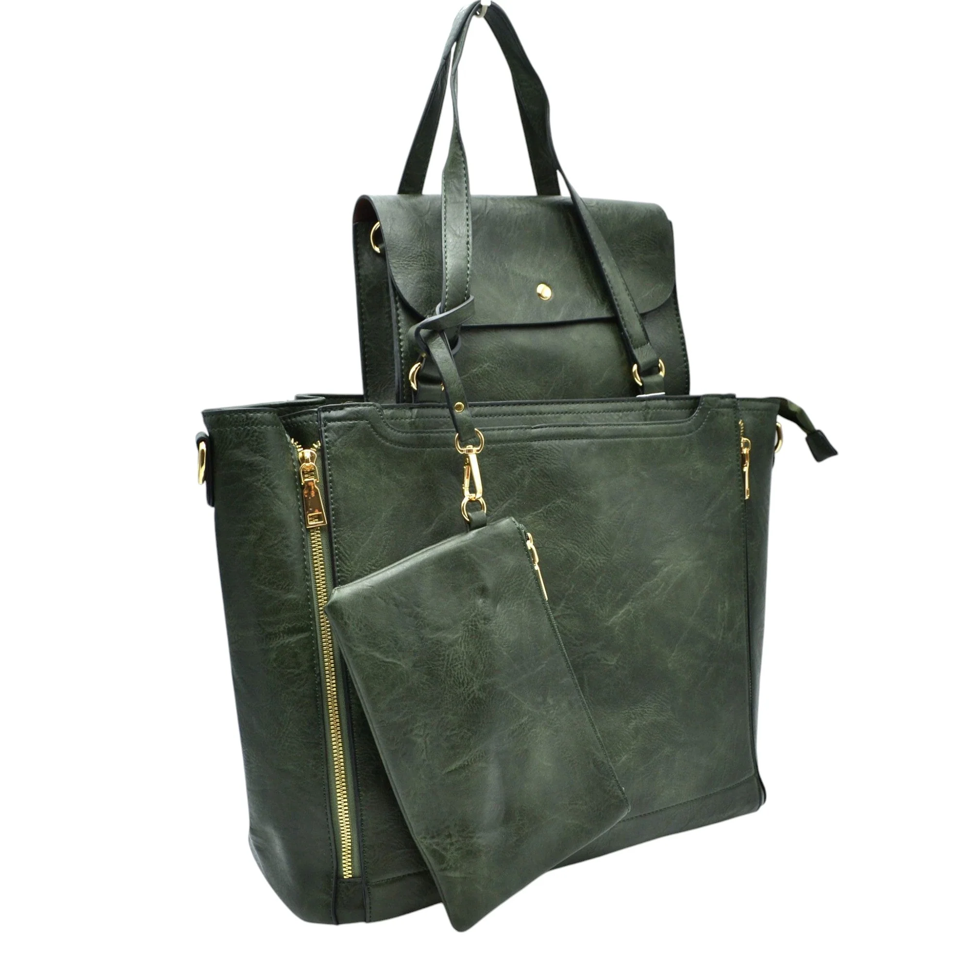 3 in 1 Side Zipper Women's Tote Handbag set - Image 17