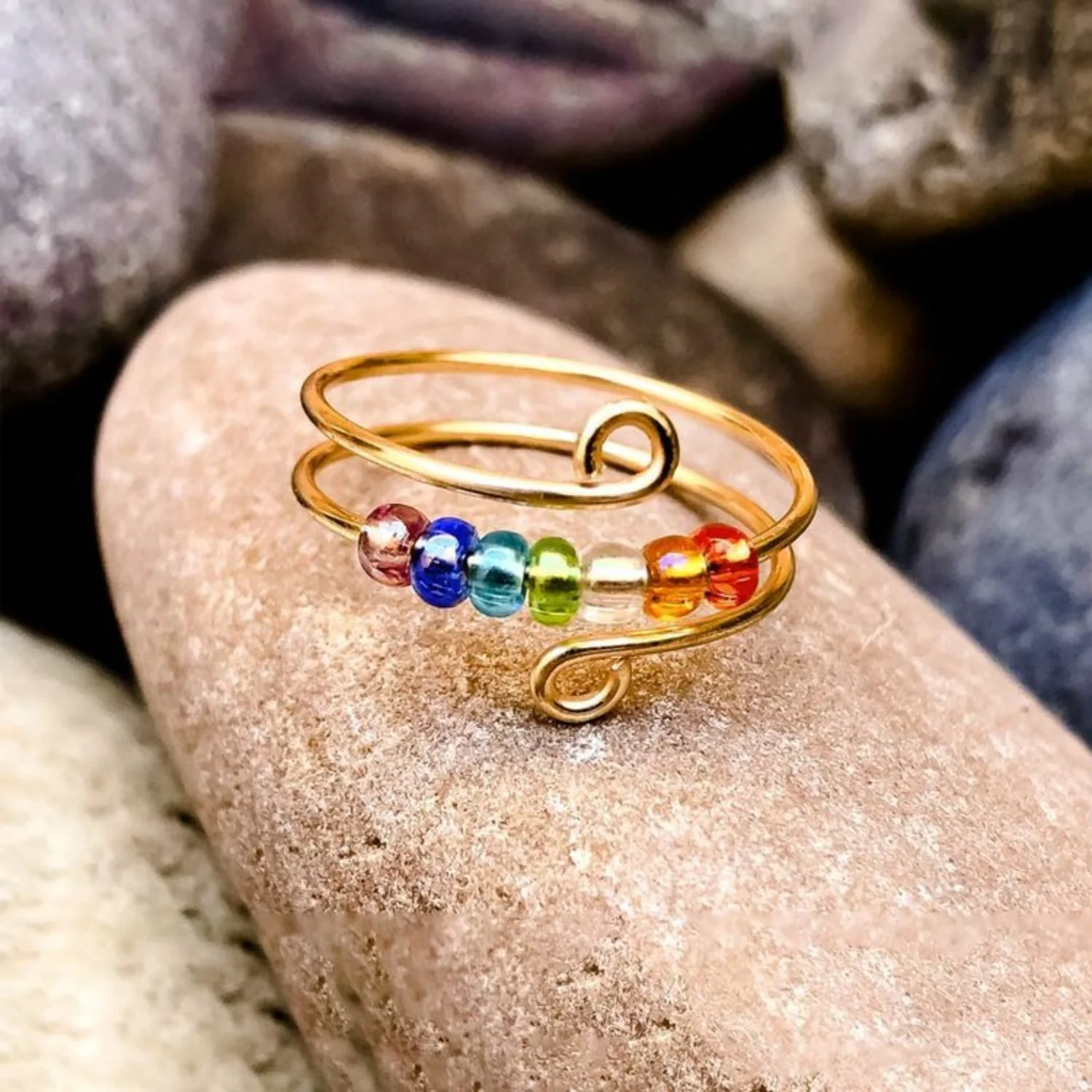 925 Sterling Silver Bead Wrap Ring - Image 2