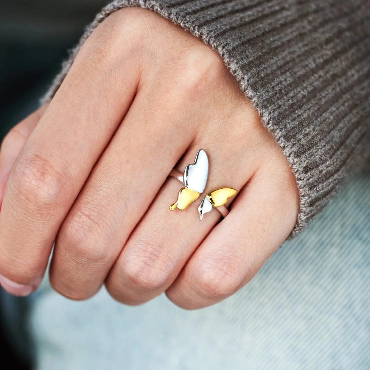 925 Sterling Silver Butterfly Ring - Image 3