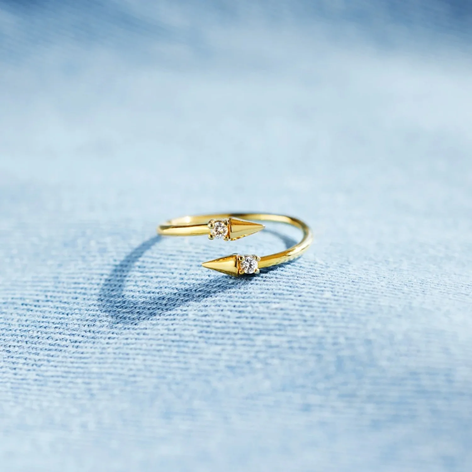 925 Sterling Silver Inlaid Zircon Bypass Ring - Image 2