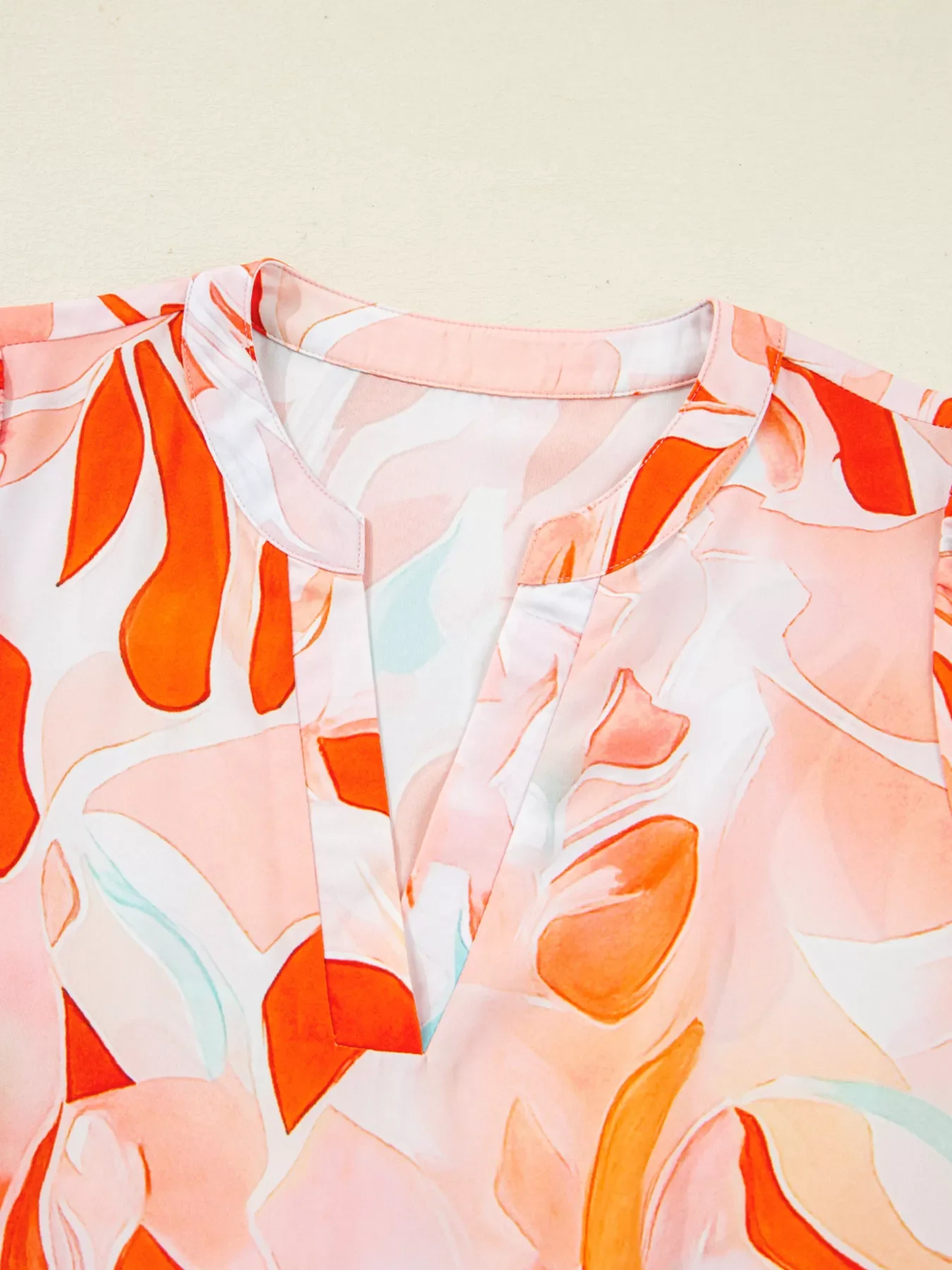 Abstract Print Long Sleeve Tiered Mini Dress - Image 8