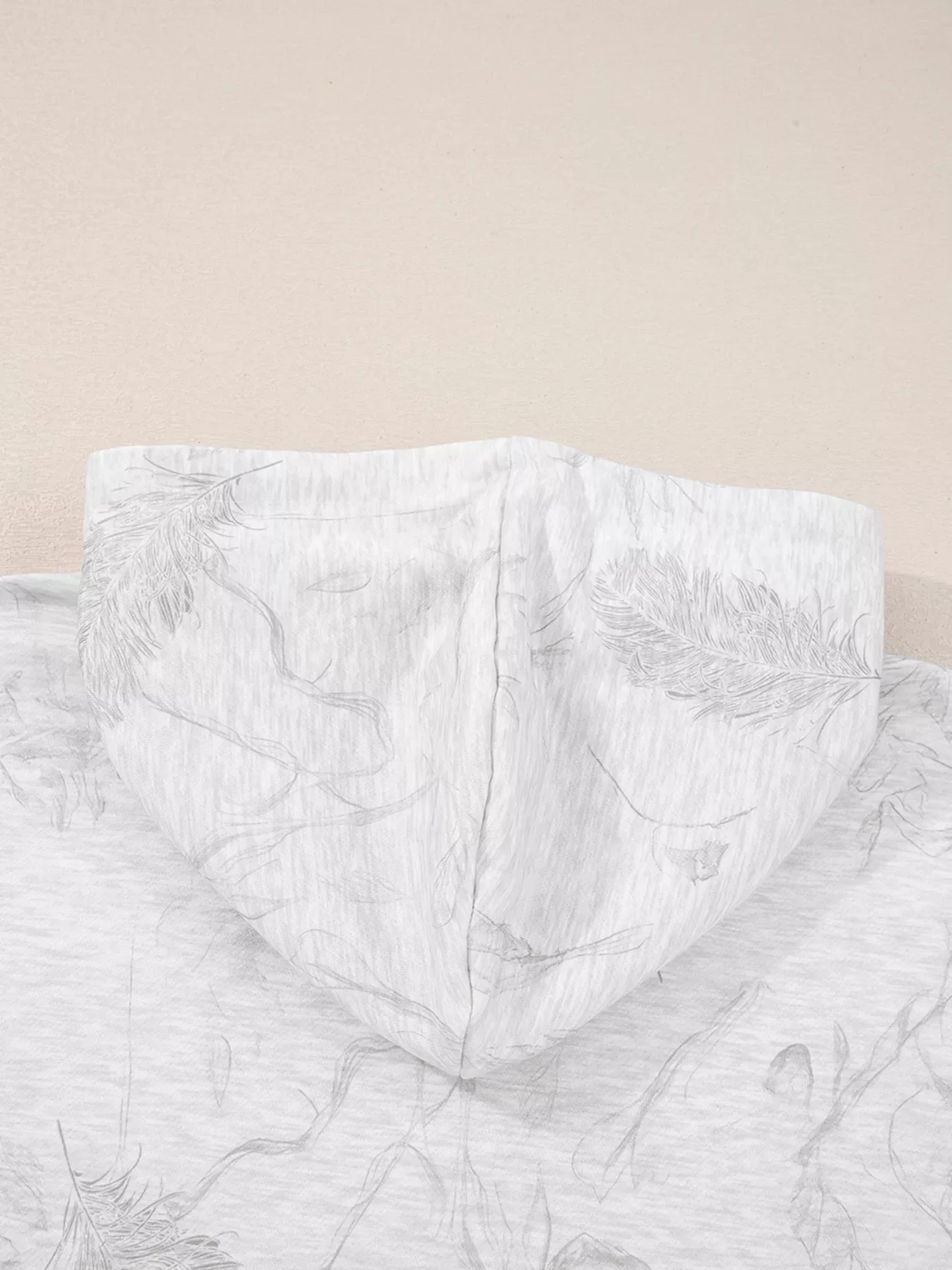 Abstract Print Loose Drop Sleeve Hoodie and Elastic Waistband Pants Set - Image 15