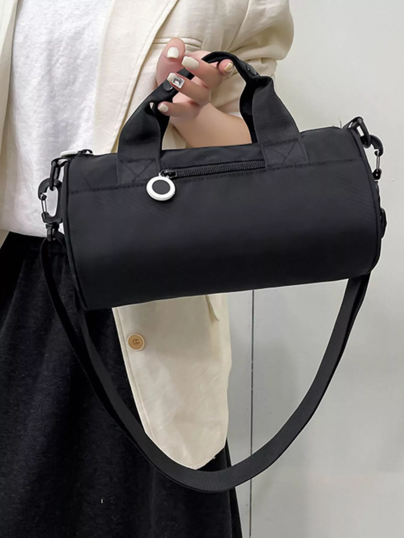 Adjustable Strap Barrel Crossbody Bag - Image 2