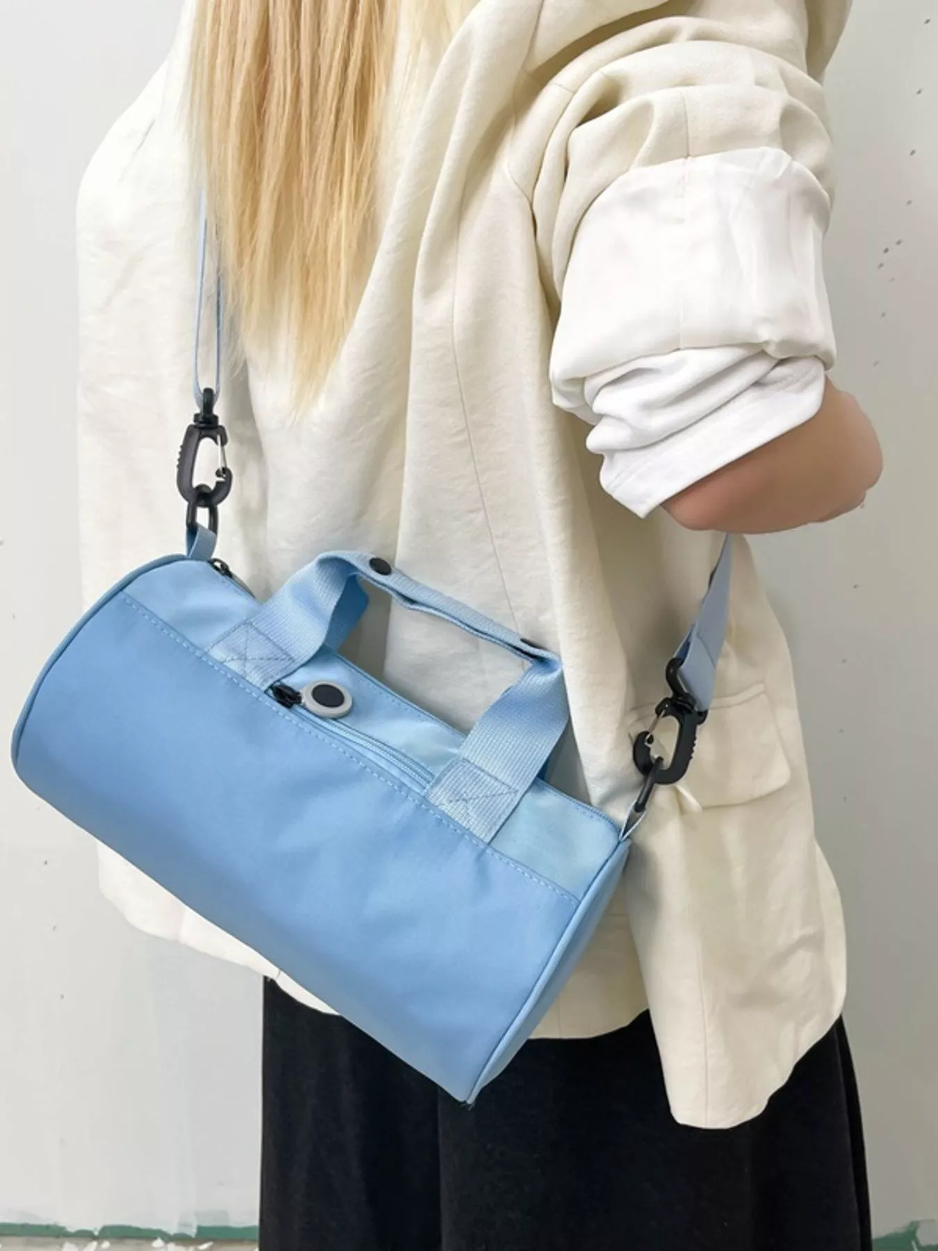 Adjustable Strap Barrel Crossbody Bag - Image 5