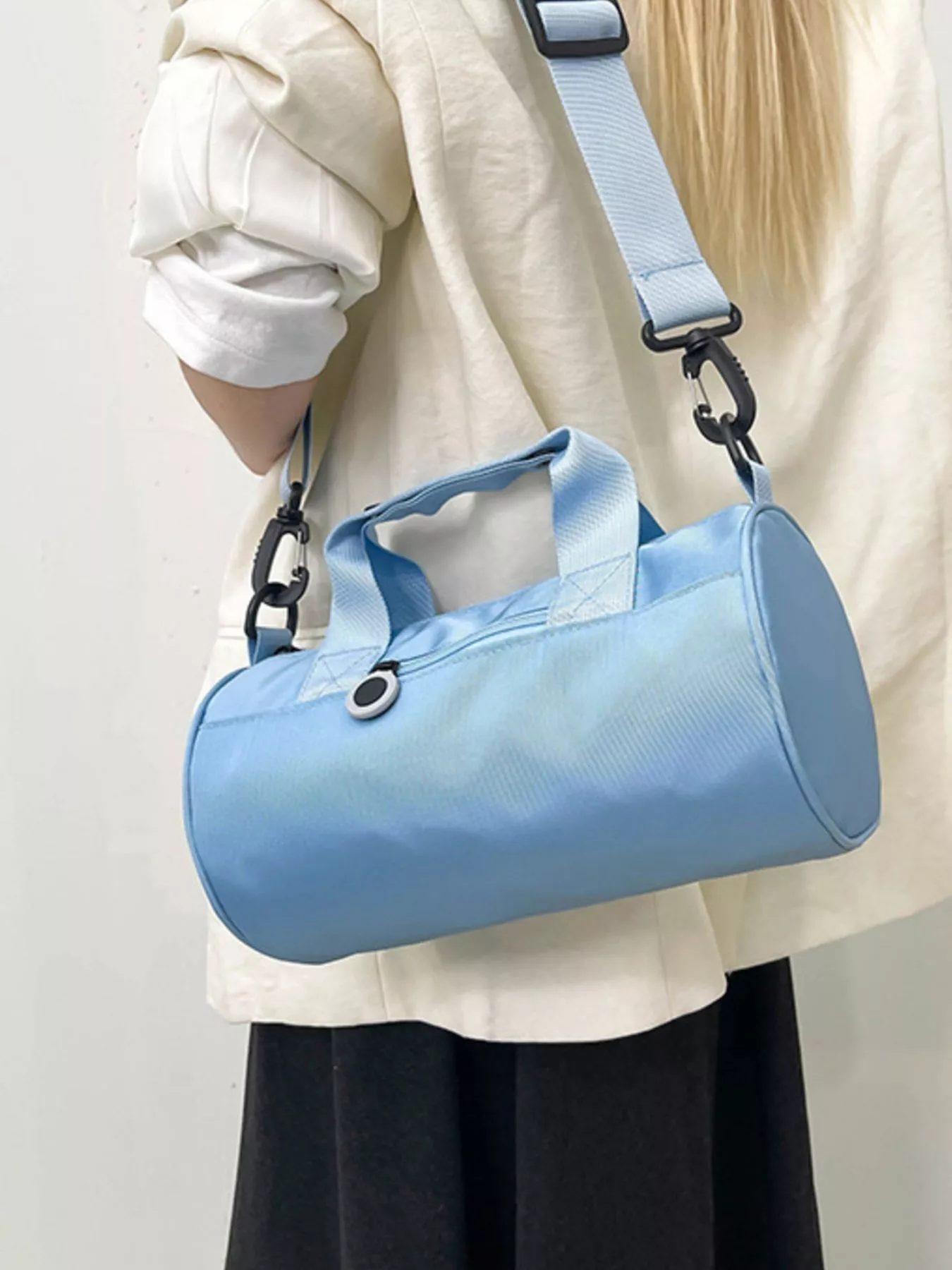 Adjustable Strap Barrel Crossbody Bag - Image 6
