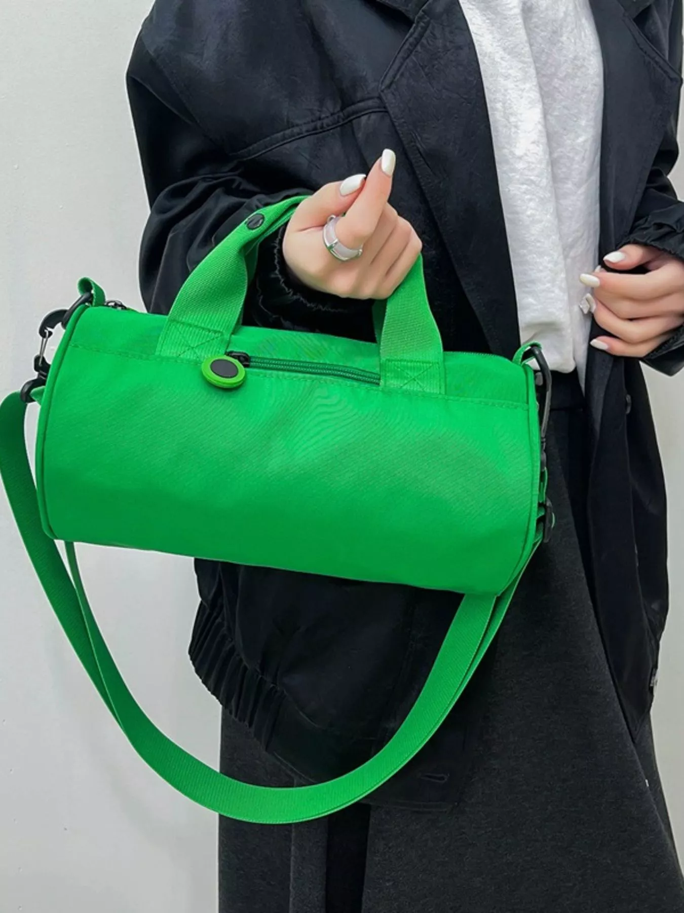 Adjustable Strap Barrel Crossbody Bag - Image 9