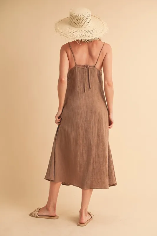 Aemi+Co Side Button Midi Cami Dress - Image 5