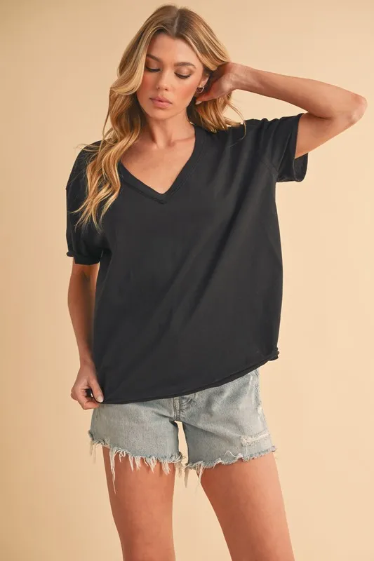 Aemi+Co V-Neck Short Sleeve T-Shirt - Image 6