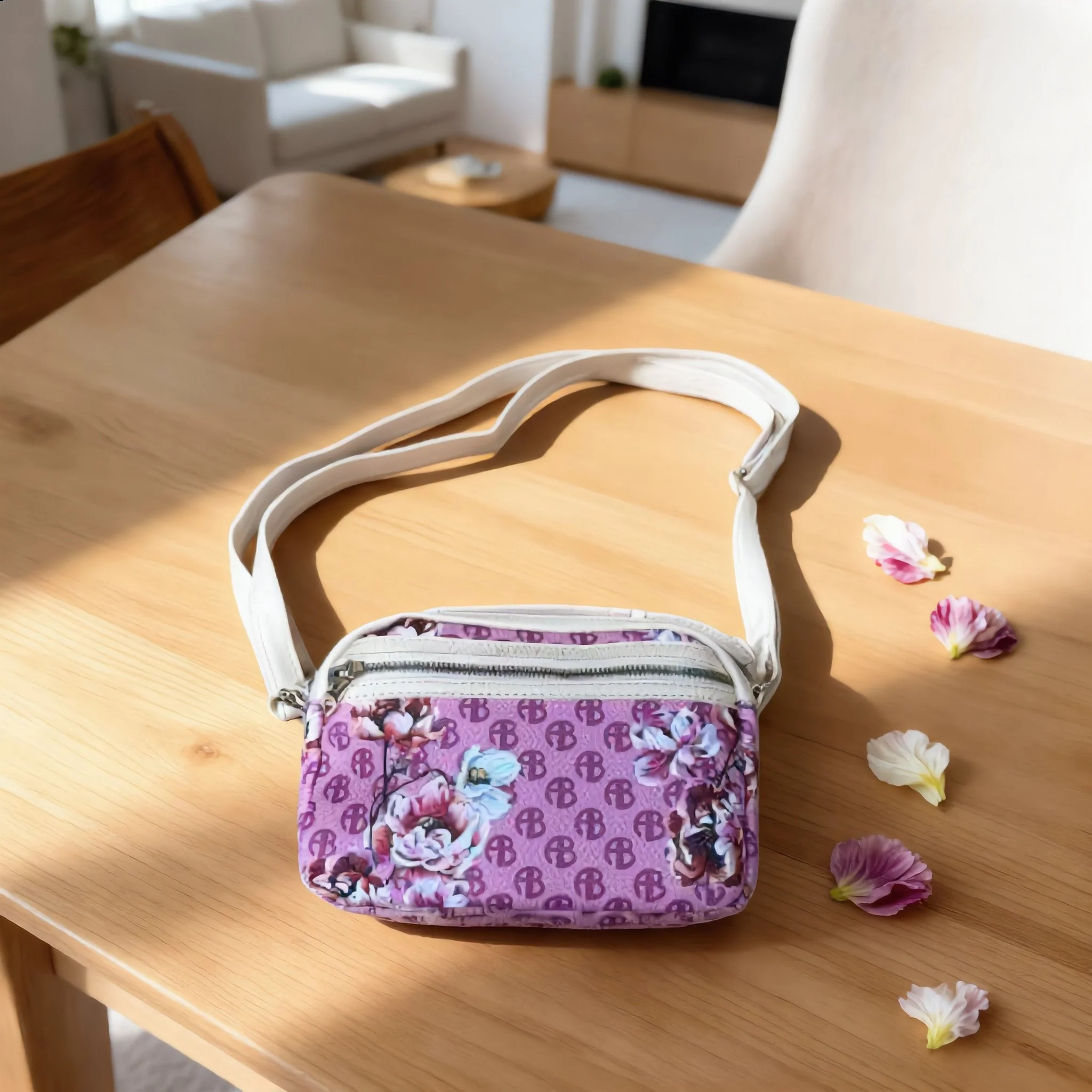 Alexis Bendel Purple Floral Mini Crossbody Bag