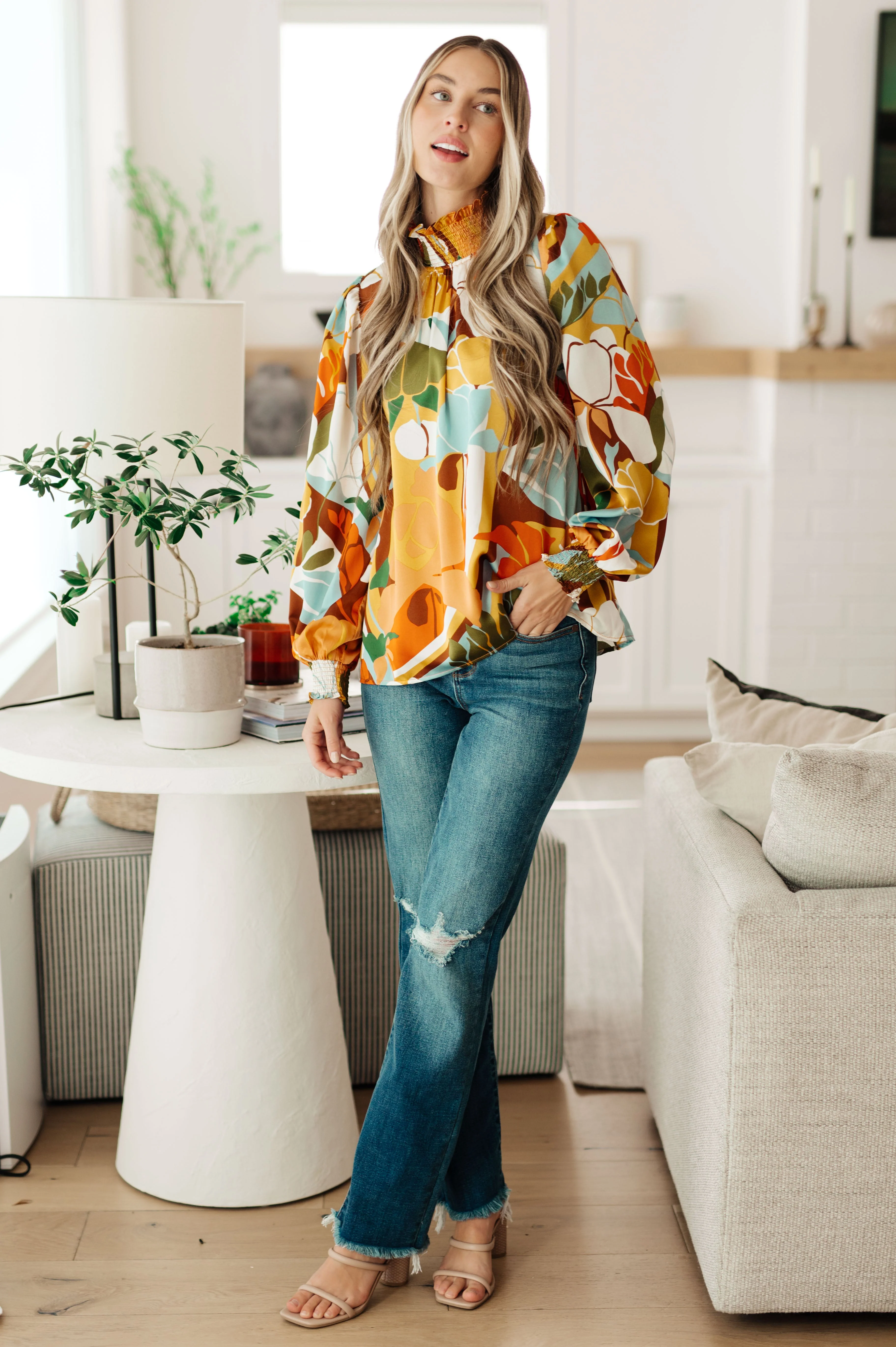 All Together Now Mock Neck Blouse - Image 3