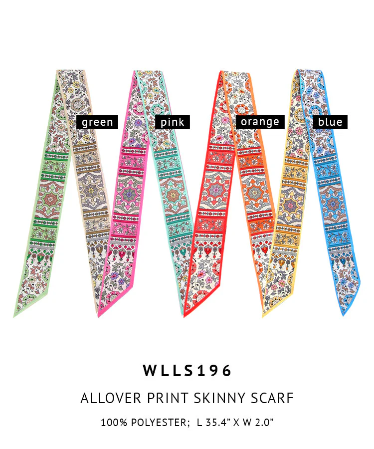 Allover Print Skinny Scarf - Image 9