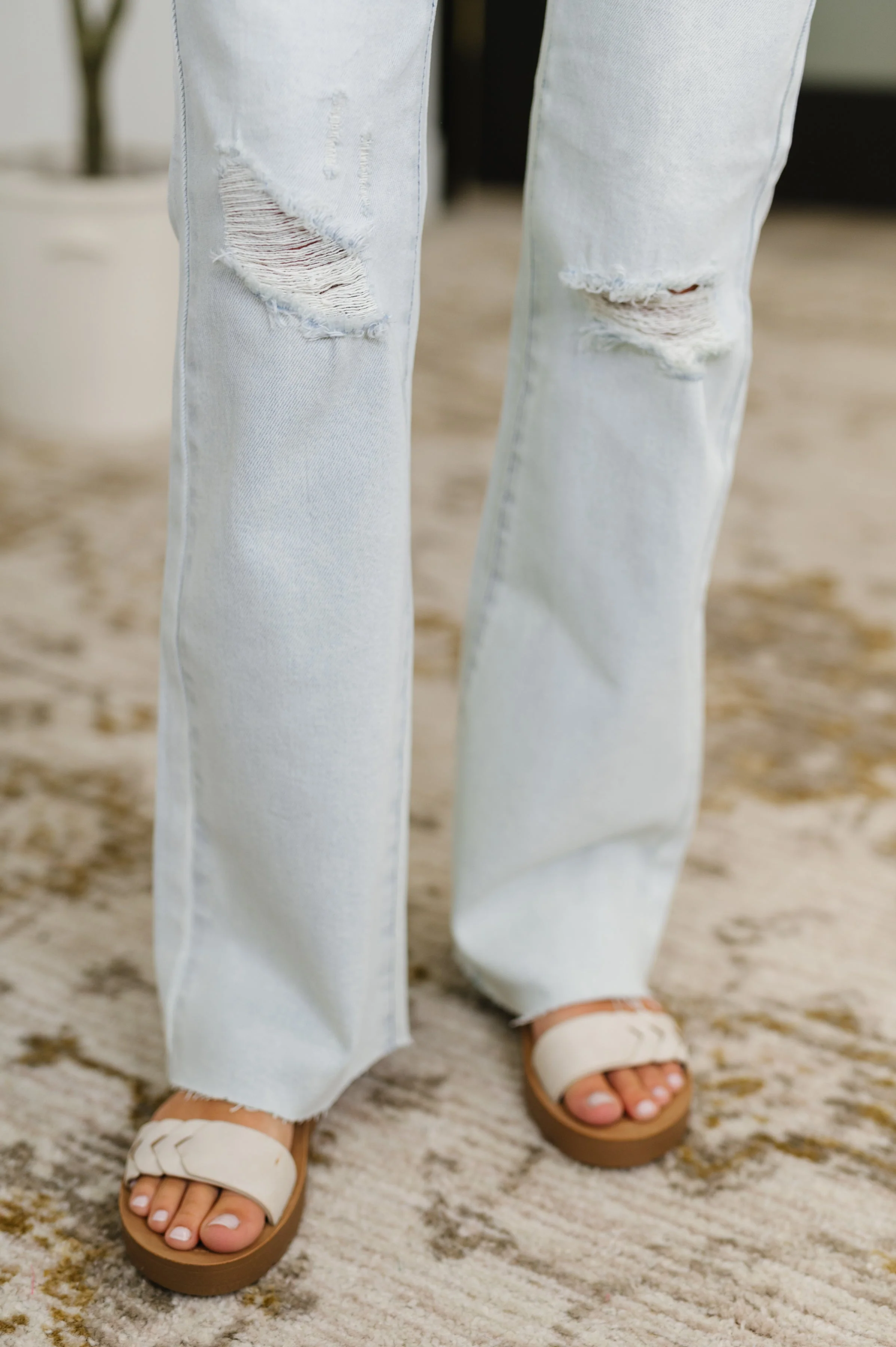 Alyse Mid Rise Destroy & Fray Hem Bootcut - Image 4