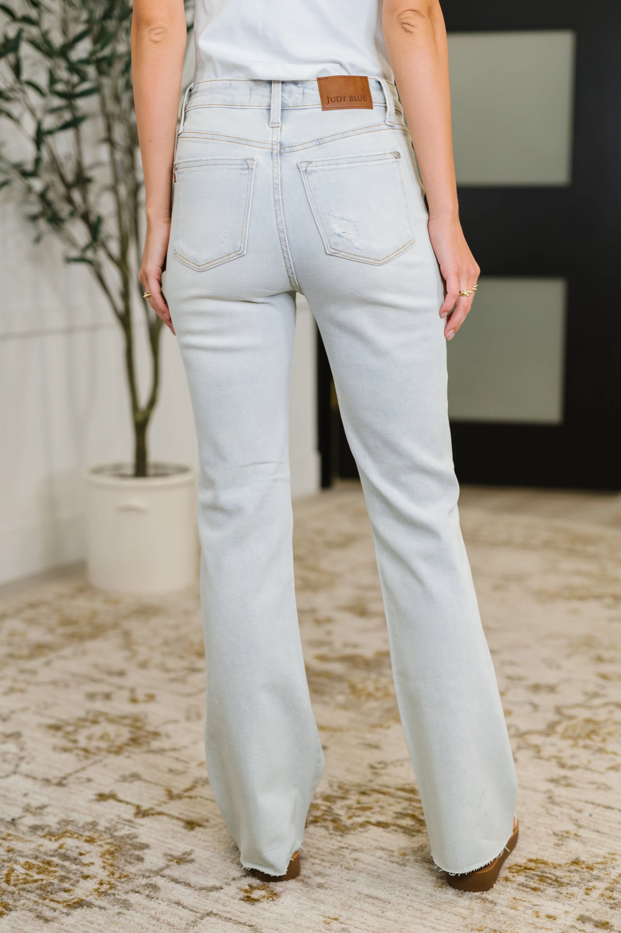Alyse Mid Rise Destroy & Fray Hem Bootcut - Image 5