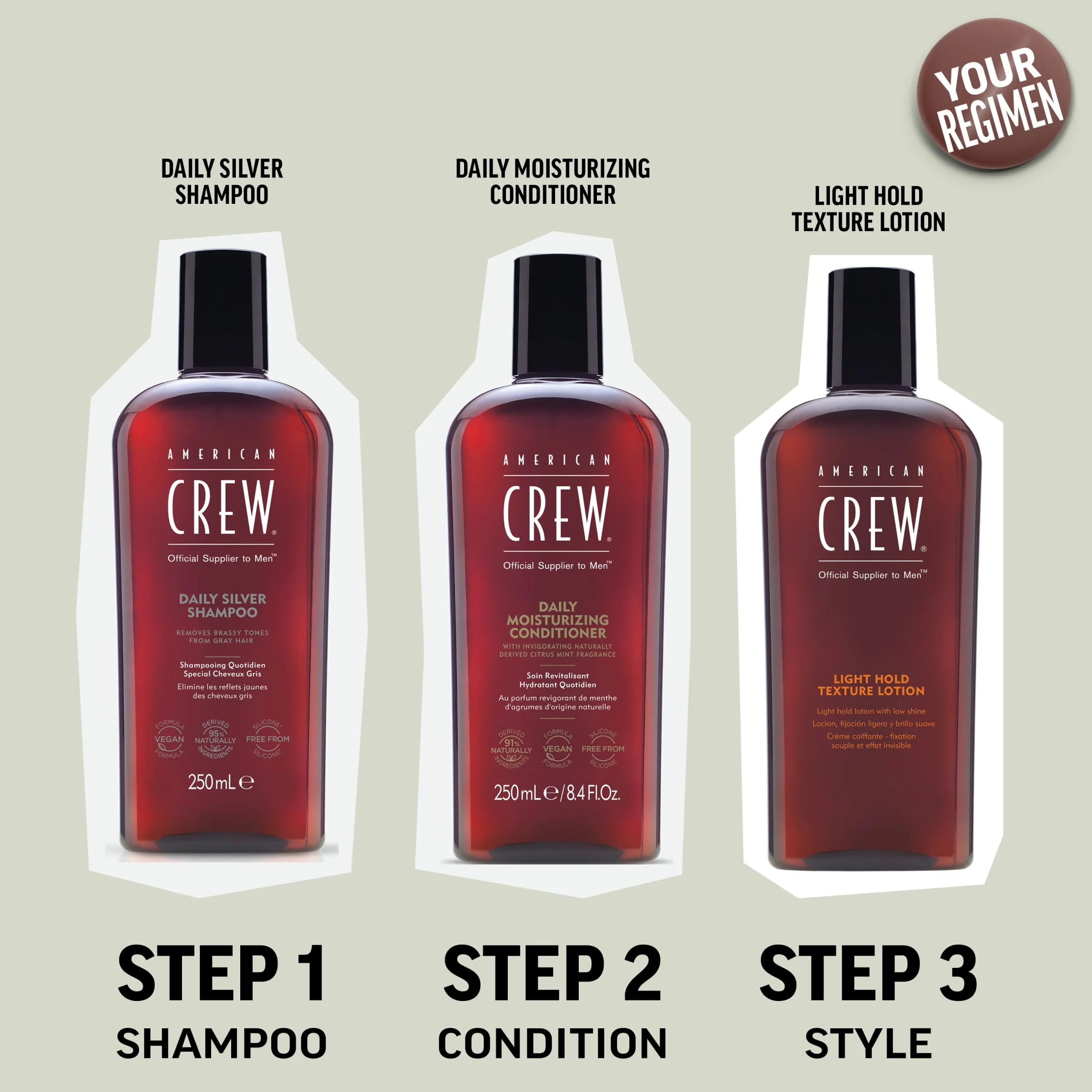 American Crew Men's Shampoo, Daily Silver, Removes Brassy Tones, Naturally Derived, Vegan Formula, 8.4 Fl Oz - Image 6