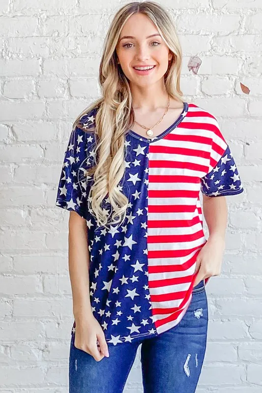 And The Why American Flag Short Sleeve Top - Image 8