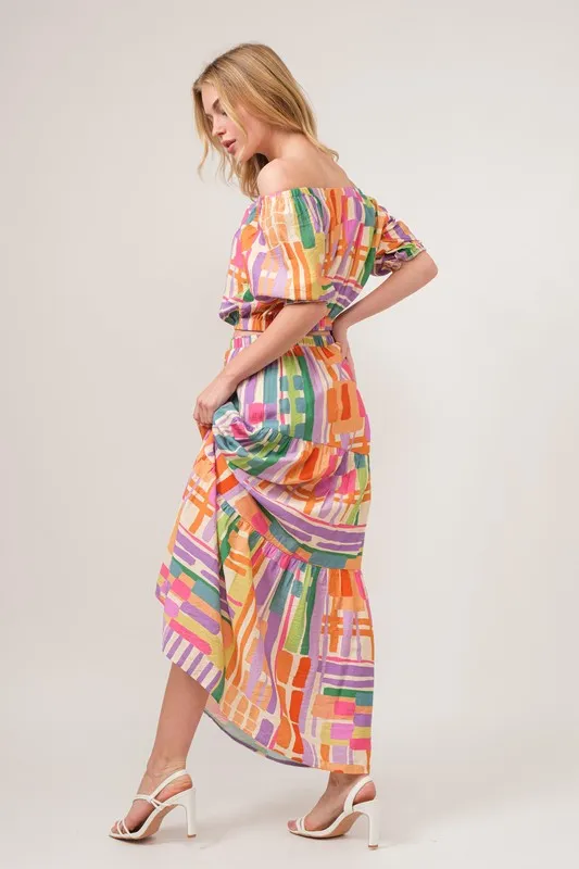 And The Why Asymmetric Geo Printed Tiered Maxi Skirt - Image 10