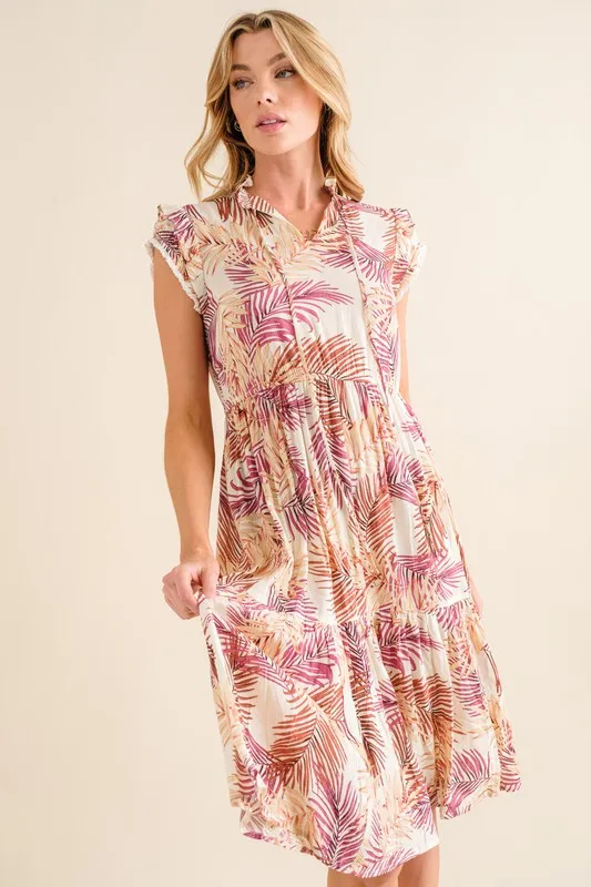 And The Why Boho Printed Tiered Dress