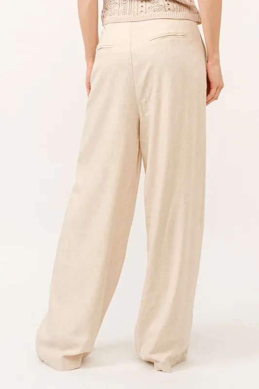 And The Why High-Rise Wide Leg Linen Blended Pants - Image 4