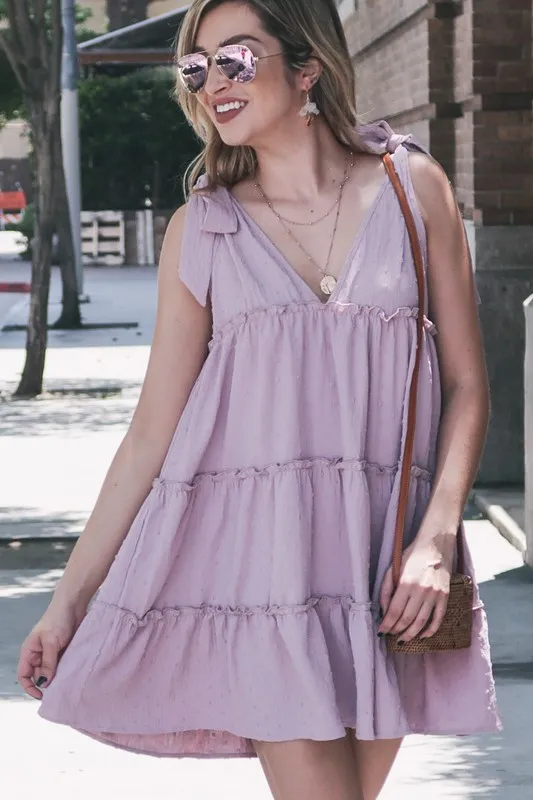 And The Why Polka Dot Textured Layered Flounce Ruffle Dress - Image 2