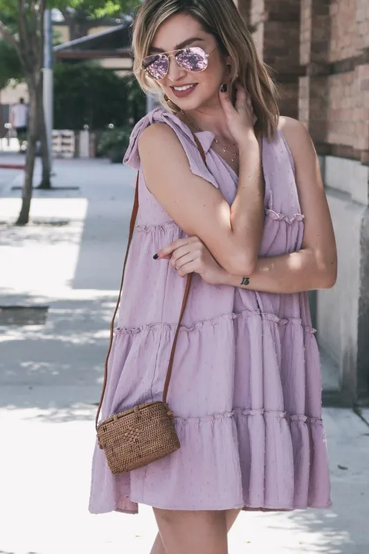 And The Why Polka Dot Textured Layered Flounce Ruffle Dress - Image 5