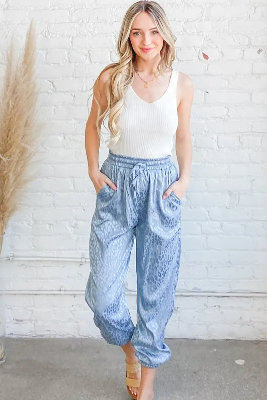 And The Why Satin Leopard Print Joggers - Image 5