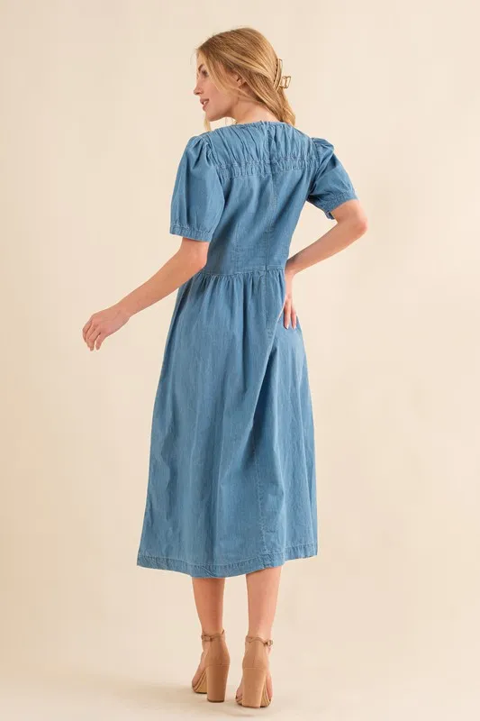 And The Why Washed Chambray Midi Dress - Image 2