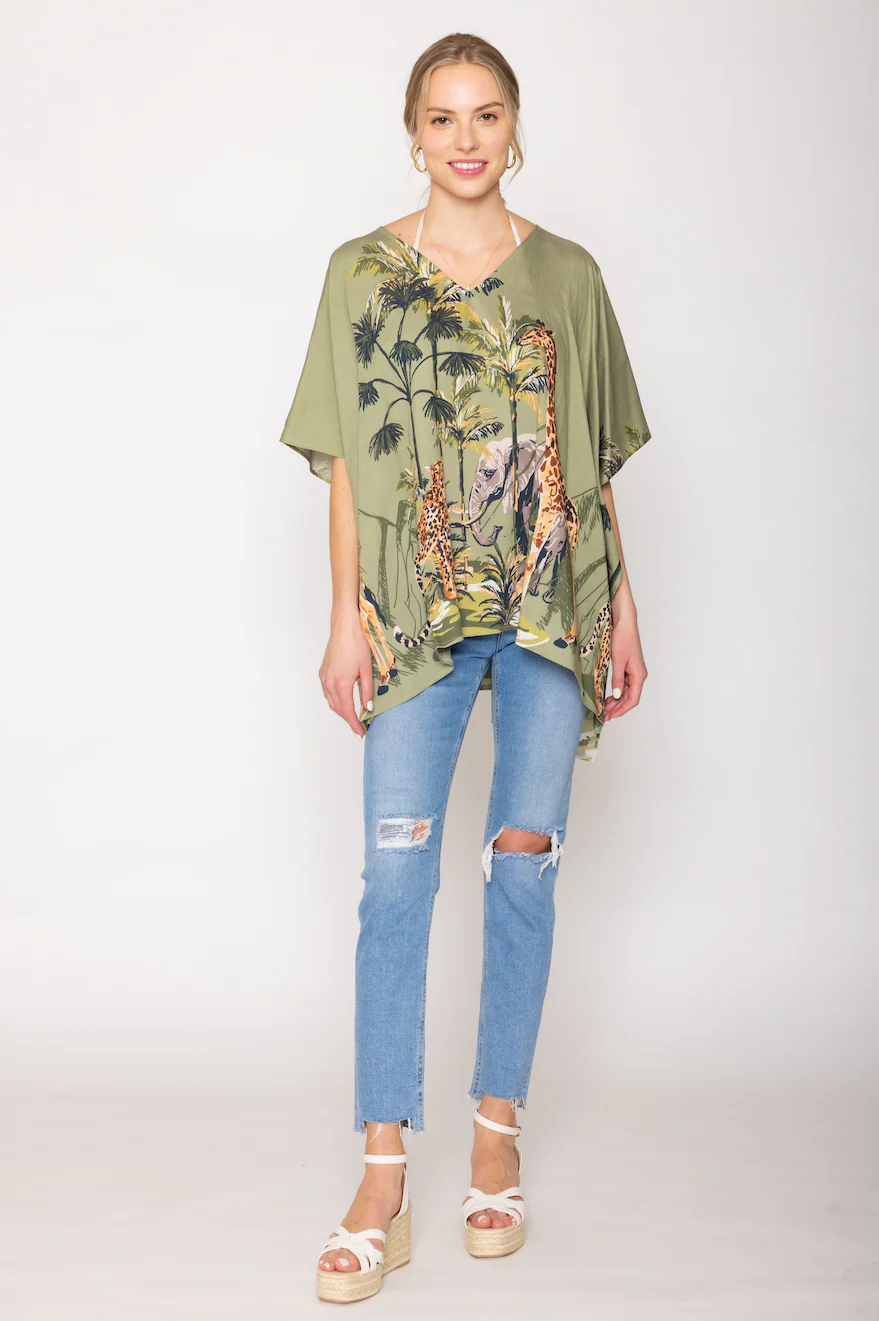 Animal Print Poncho - Image 2