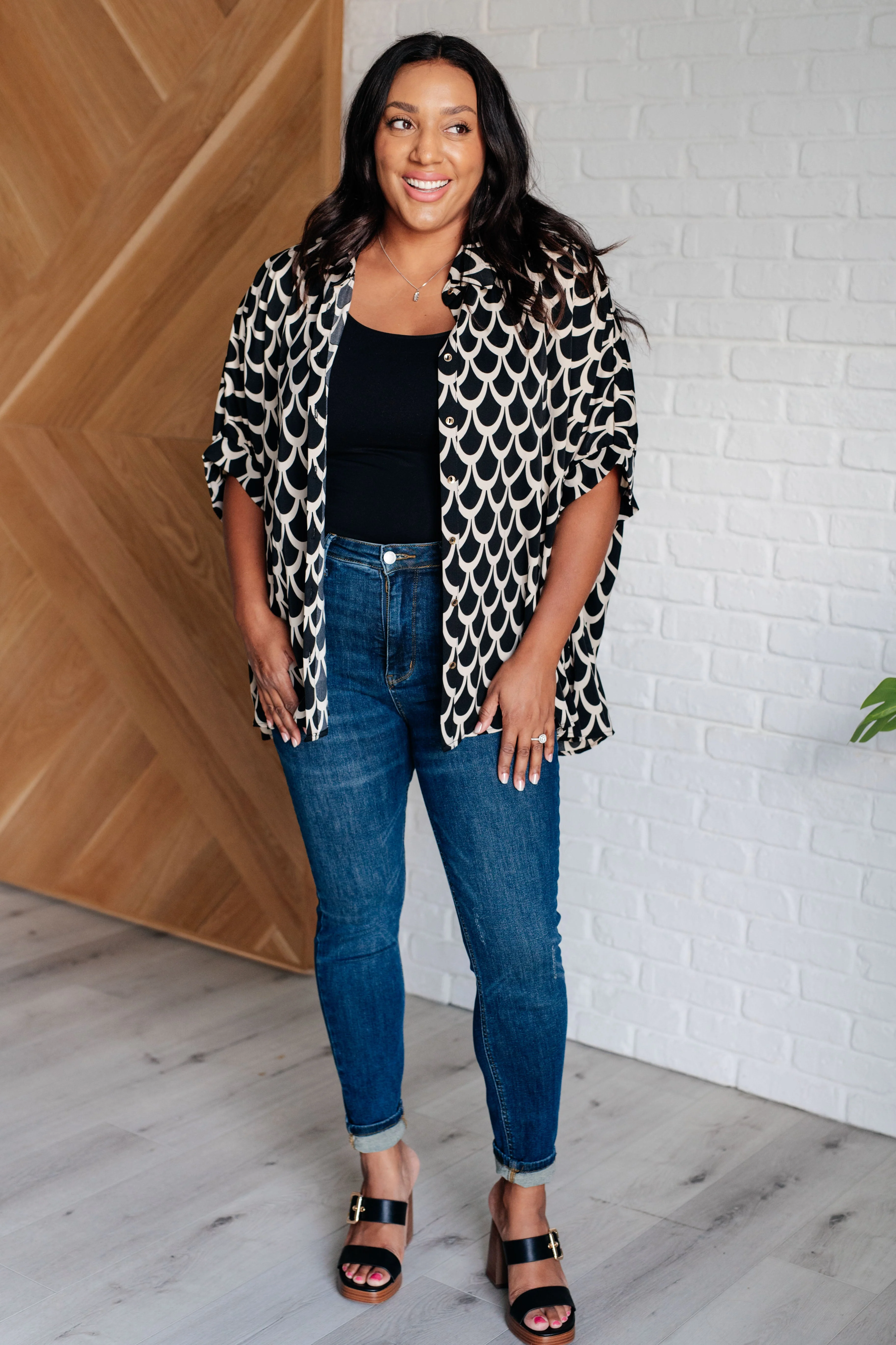 Art Deco Button Up Blouse - Image 3