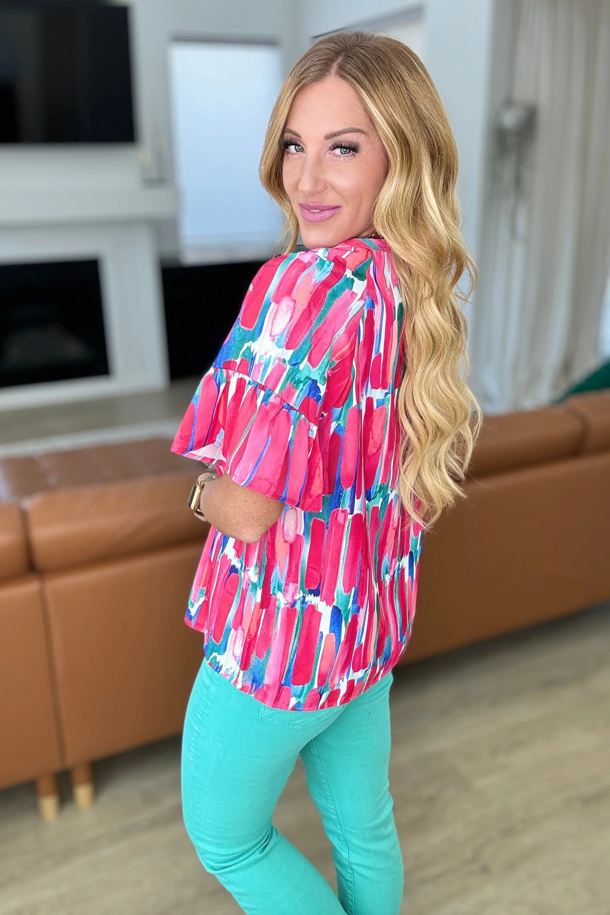 Art Exhibit V-Neck Blouse - Image 4