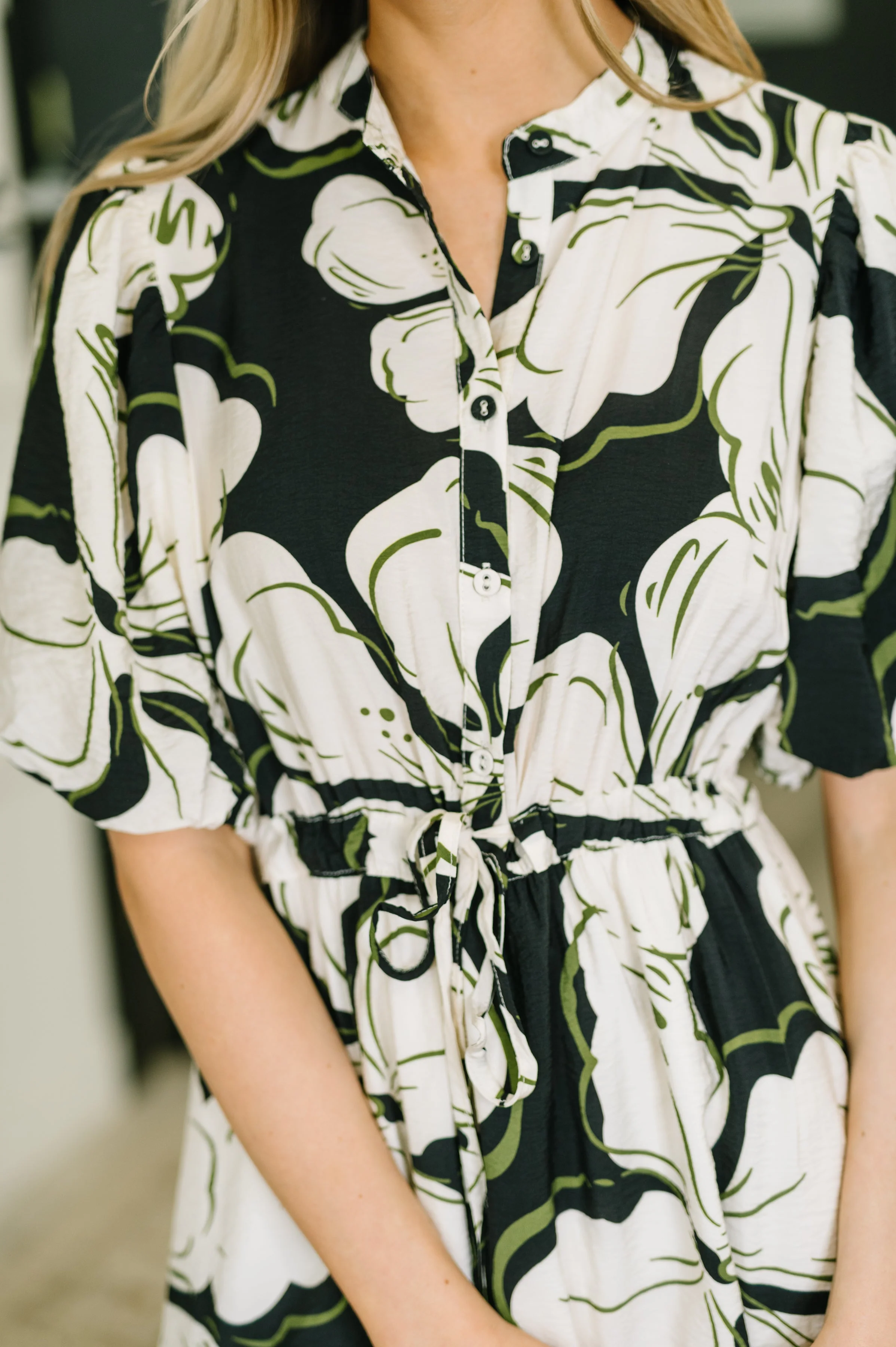 Art Show Puff Sleeve Midi Dress - Image 2